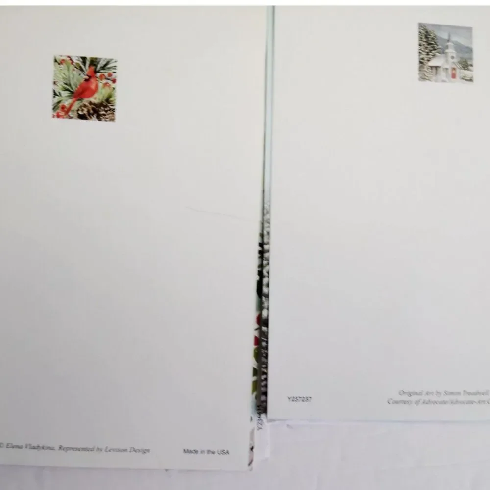 Various Vintage Christmas Greeting Cards w/ Envelope Lot of 6